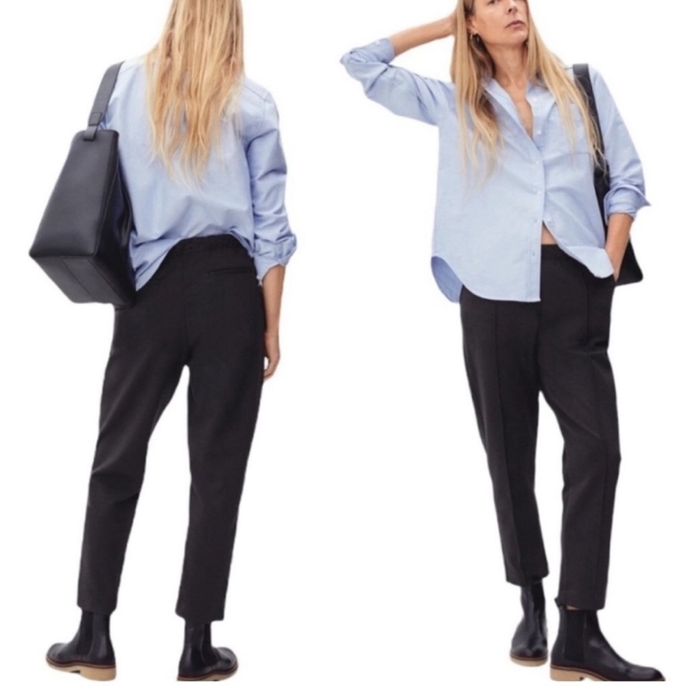 Everlane The Dream Black Ankle Pants Elastic Waist Pockets Size Small Women’s